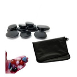 Kit Massagem 6 Pedras Quentes Vulcânicas + Bolsa + Chakras