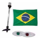 Kit Mastro De Popa Led 12v + Olho De Tubarão Led + Bandeira