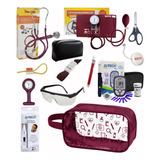 Kit Material Enfermagem Premium+ Aparelho De Medir Glicose 