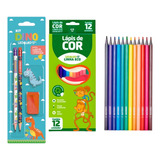 Kit Material Escolar Infantil Papelaria Barato + Lápis D Cor