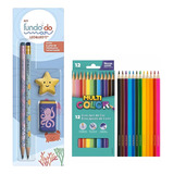 Kit Material Escolar Infantil Papelaria Barato + Lápis D Cor