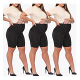 Kit Maternidade 3 Bermudas Shorts Gestante Sustenta Barriga
