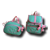 Kit Maternidade Bordado C/ Nome- Bolsa 2 Em 1 + Mochila M 