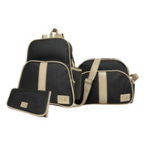 Kit Maternidade Com Mochila Trocador E Frasqueira Preto