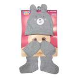Kit Maternidade Urso Touca Luva E Sapatinho Menina