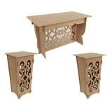 Kit Mdf Provençal 1 Mesa 120 Cm 2 Cubos 80 Cm Arabesco Festa