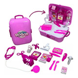 Kit Médico Infantil Maleta Vira Mochila Com Acessórios 