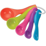 Kit Medidor 5 Colheres De Medida Dosadora Colorida P Cozinha