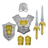 Kit Medieval Espada Escudo Máscara Brinquedo