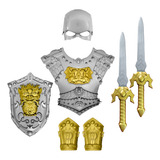 Kit Medieval Espada Escudo Máscara Brinquedo Infantil 7 Pçs