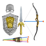 Kit Medieval Espada Infantil Com Escudo E Armadura De Punho