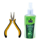 Kit Mega Hair Alicate Ponta Reta+removedor Queratina Solve.