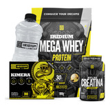 Kit Mega Whey + Creatina Cáps+ Kimera Thermo 30+ Galão 950ml Sabor Baunilha -iridium Labs