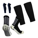 Kit Meia Antiderrapante Futebol + Meião Cortado (canelito)