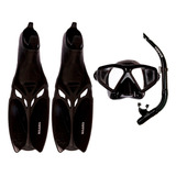 Kit Mergulho Cetus Shark Fun 3pç (máscara Nadadeira Snorkel) Tamanho Preto 35-36