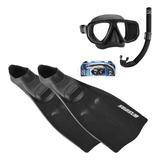 Kit Mergulho Completo Máscara Snorkel Nadadeira