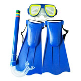 Kit Mergulho Infantil 3 Pecas Oculos Snorkel Nadadeira Pato