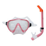 Kit Mergulho Infantil Snorkel Mascara Koy Midi Seasub Rosa