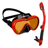 Kit Mergulho Máscara E Snorkel Prolife Profissional Atlantic
