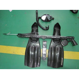 Kit Mergulho Pesca Sub Arpão Pe De Pato Mascara Snorkel 