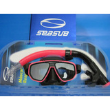 Kit Mergulho Seasub Dua Pro E Snorkel Aero Sport Valv 