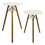 Kit Mesa 52cm Eiffel Pulpito Palestra E Mesa Auxiliar 