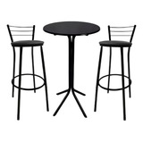 Kit Mesa Bistrô E 2 Banquetas Alta Lanchonete Bar Cozinha
