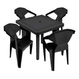Kit Mesa Desmontavel Quadrada Com 4 Poltronas Diamante 3d