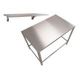 Kit Mesa Inox Industrial Paneleiro 93x53 + Prateleira Aérea 