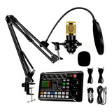 Kit Mesa Interface Mixer F998 Microfone Com Braço Articulado
