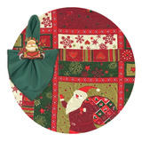 Kit Mesa Posta Sousplat Estampado Natal Completo 4 Lugares