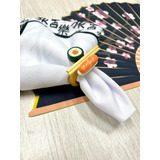 Kit Mesa Sushi 4 Guardanapos + 4 Americanos Leque Japonês 3d