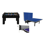 Kit Mesas Klopf 1084 + Rede 5034 + Pebolim Passante 1080