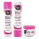 Kit Meu Liso Frizz Nunca Mais Rosa 3 Produtos - Salon Line 