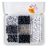Kit Miçanga Infantil Para Pulseira Menino Menina Preta
