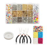 Kit Miçanga Iniciante Alicate Bijuteria Pulseira 2300un Arte