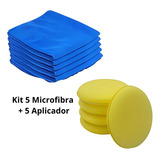 Kit Microfibra E Aplicador Estetica Automotiva Cera Silicone