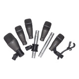 Kit Microfone Bateria Samson Dk-7 Kit 7 Cor Cinza