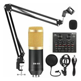Kit Microfone Condensador Bm800 C/ Mesa