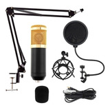 Kit Microfone Condensador Estúdio Profissional + Tripé