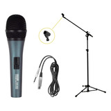 Kit Microfone Csr-204x C/ Cabo + Pedestal Ibox Smmax 