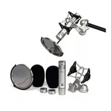 Kit Microfone Samson Cl2 Condensador Estudio Profissional Cor Prateado