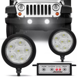 Kit Milha Branco Strobo 6 Leds Efeito Xenon Farol Redondo
