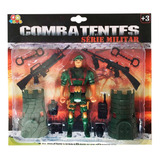 Kit Militar Soldado Boneco Plástico Guerra