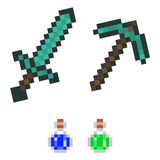 Kit Minecraft Diamante - Espada, Picareta, Machado, Arco