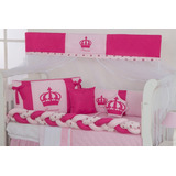 Kit Mini Berço Trança Coroa Realeza 12 Peças Menina Menino 