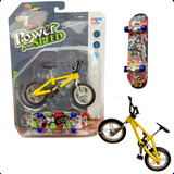 Kit Mini Bicicleta + Skate De Dedo Brinquedo Bike Radical Cor Das Rodas Azul-claro Cor Do Skate Vermelho