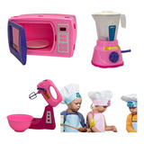 Kit Mini Confeitaria, Liquidificador, Batedeira Micro-ondas