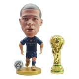 Kit Mini Craque Mbappé E Mini Troféu Metal Copa Do Mundo 4cm
