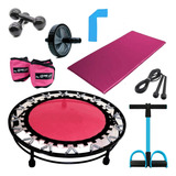 Kit Mini Jump + Caneleira 5 Kg + Halter 3 Kg + Produtos Fit Cor Rosa